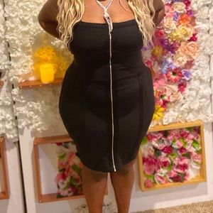 black reversible bodycon bandage dress